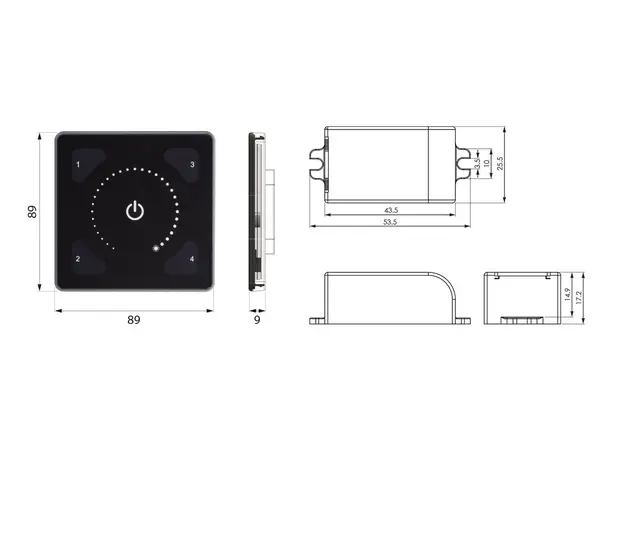 Illustris Power Kit 191PB Standard dimming, plast 