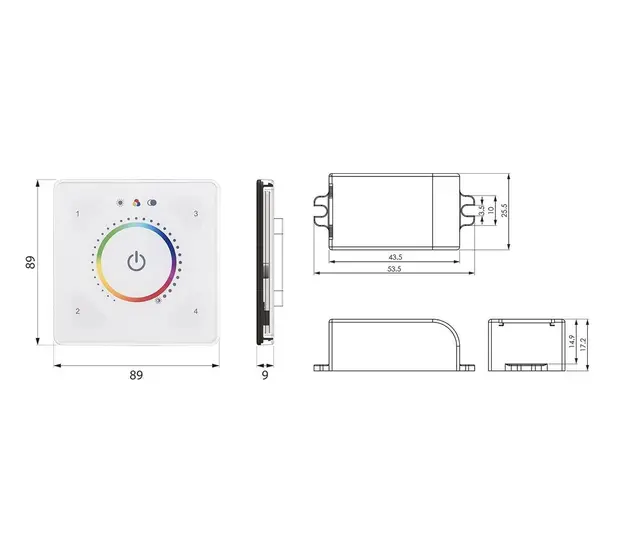 Illustris Power  Kit 193PW Full fargekontroll, plast hvit 