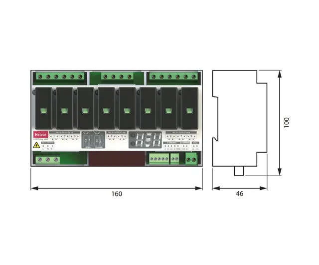 DIGIDIM 499 8×20A reléenhet Digidim 499 8x20A relé 