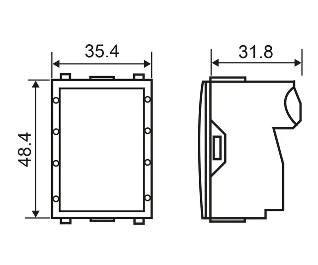 Digidim 135B, Trykknapp panel 7 kn. Sort 4sc/Av/Opp/Ned, Sort 