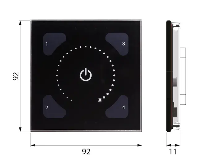 Illustris Panel  Front 191GB Standard dimming glass sort 