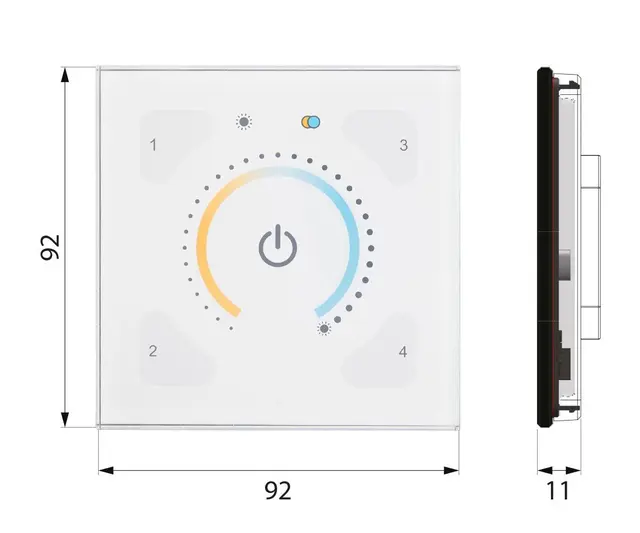 Illustris Panel Front 192GW Dim-to-warm Glass hvit 