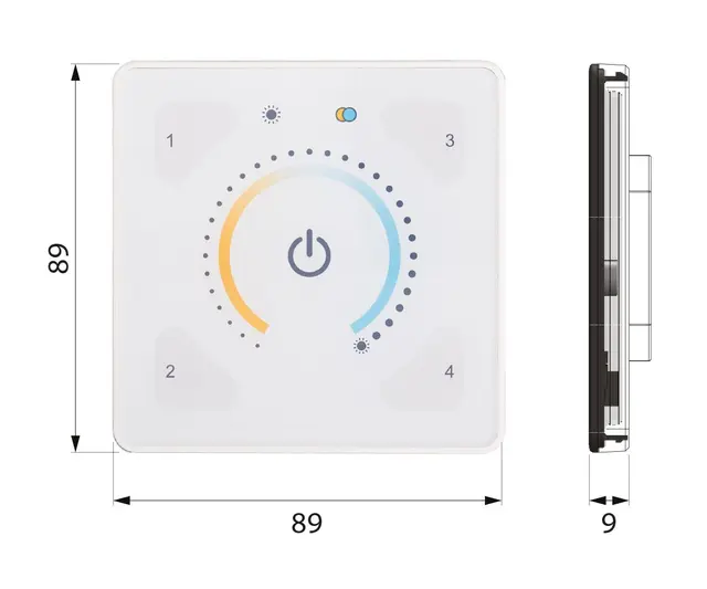 Illustris Panel Front 192PW Dim-to-warm Plast, hvit 