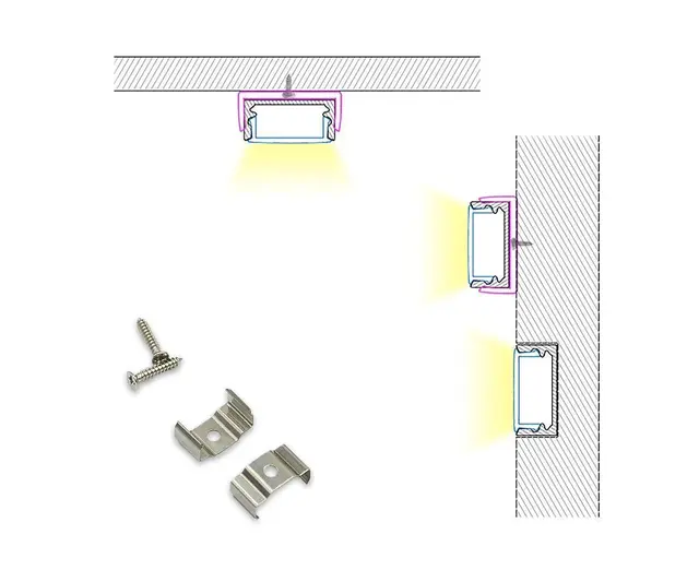 Aluminiumsprofil for utenpål. Mont.Hvit montering, HL-BAPL002 