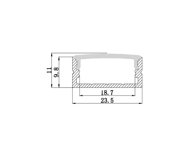 Aluminiumsprofil Slim 2M Opal/Klar 20mm Aluminiumsprofil Slim 2M Opal/Klar 