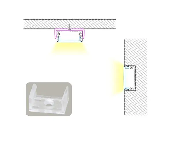 Aluminiumsprofil Slim 2M Opal/Klar 20mm Aluminiumsprofil Slim 2M Opal/Klar 