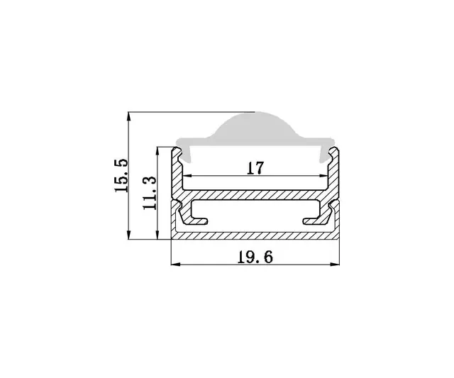 Aluminiumsprofil HL-BAPL012 kabelskjuler. utv. mont. 