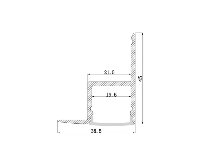 Aluminiumsprofil HL-BAPL024 Veggmontering for T-profil plater 