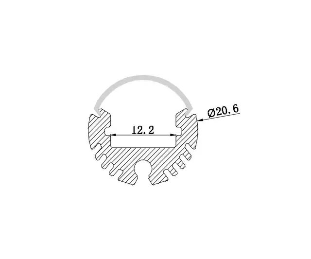 Aluminiumsprofil HL-BAPL008 Rund, for vegg og takmontering 