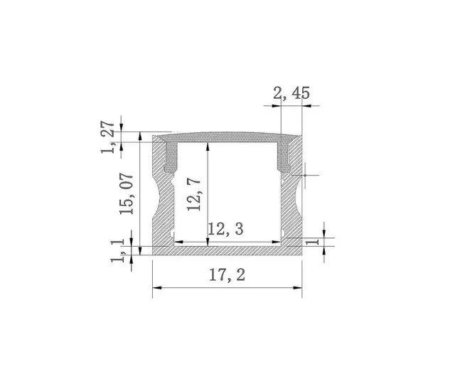 Aluminiumsprofil 2M Opal/Klar HL-BAPL004 