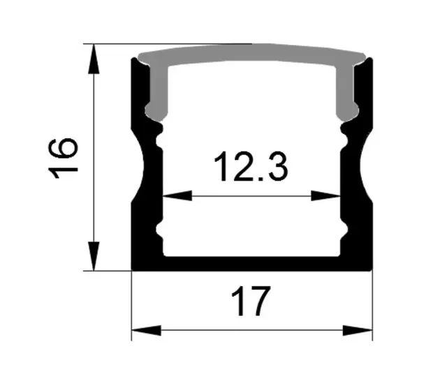 Aluminiumsprofil for utenpål. Mont. sort HL-B004B 