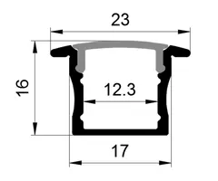 ALUMINIUMSPROFIL FOR INNFELLING, SORT HL HL-B003B