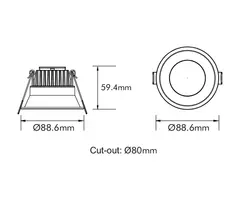 SLAB DOWNLIGHT 3000K M/DRIVER, SORT