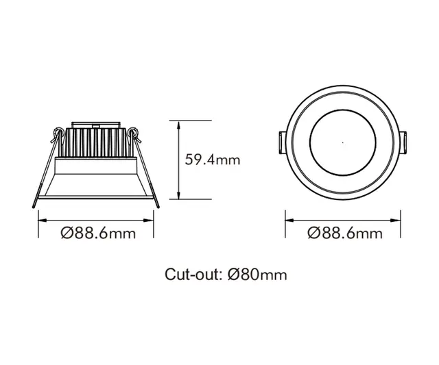 SLAB DOWNLIGHT 3000K M/DRIVER, SORT 