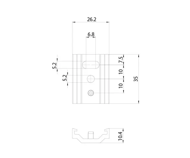 Multisystem Kort brakett/fors. Sort 