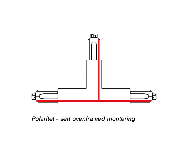 Onetrack T tilkobling ekstern- høyre Hv. Hvit 