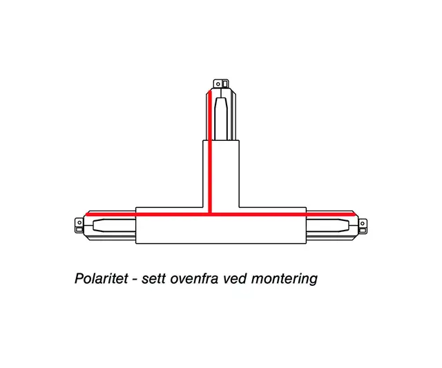 Onetrack T tilkobling intern- venstre Sv Svart 