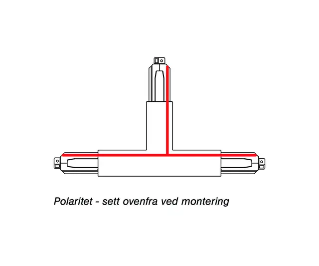 Onetrack T tilkobling intern- høyre Hv. Hvit 