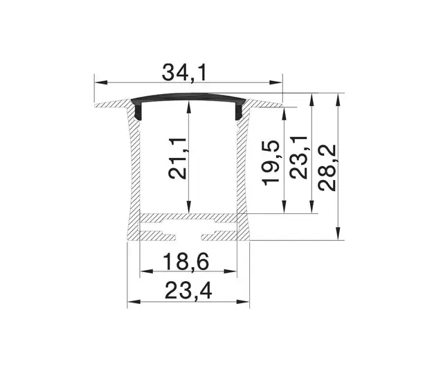 Aluminiumsprofil wire/vegg infelling m. montesje fjærer 