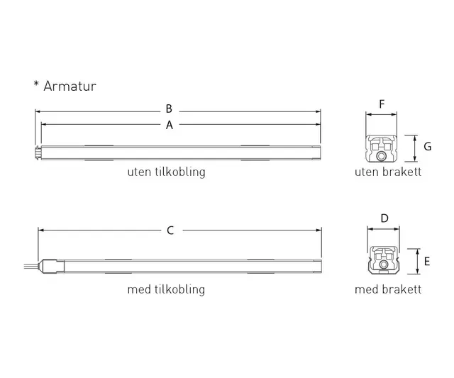 Diva 3 7W (560mm) 4000K (3298263) Minimalistisk LED armatur for Interiør 