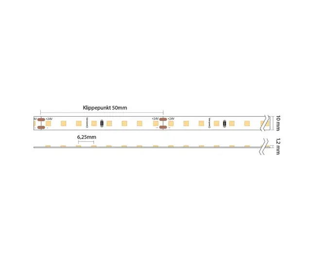 Ledstrip HighO 24V 9,6w/m 5m 4000K 