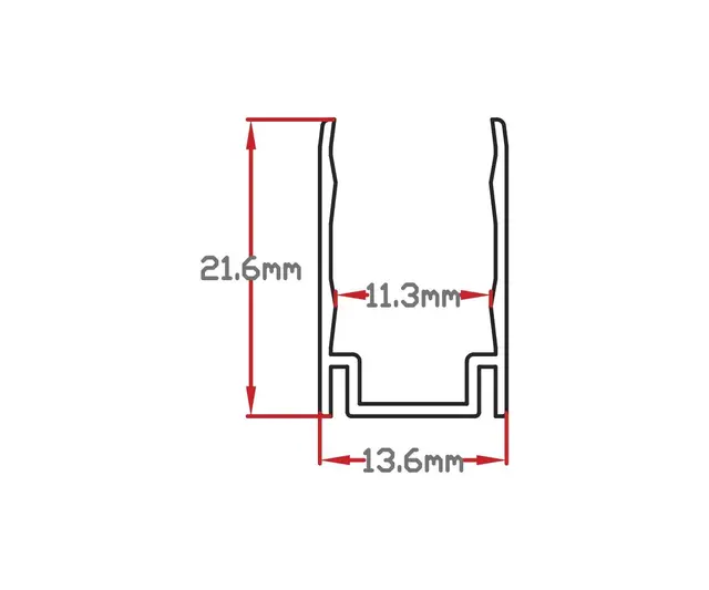 LED Neon F15 Monteringskanal Hvit Aluminium 1m 