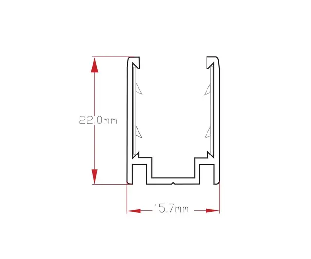 LED Neon F15 Monteringskanal klips Aluminium 1m 