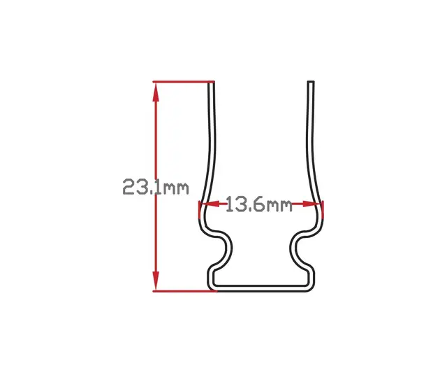 LED Neon F15 Monteringskanal Rustfritt stål, 5cm 