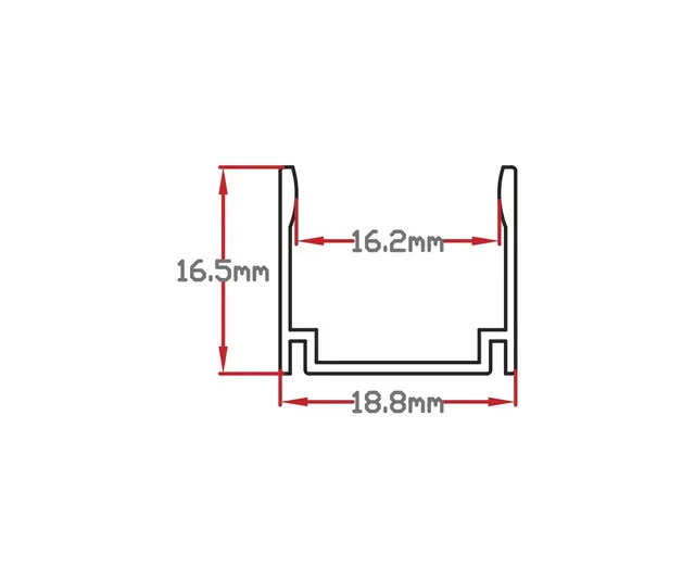 LED Neon F16 Monteringskanal Festeklips 5cm 