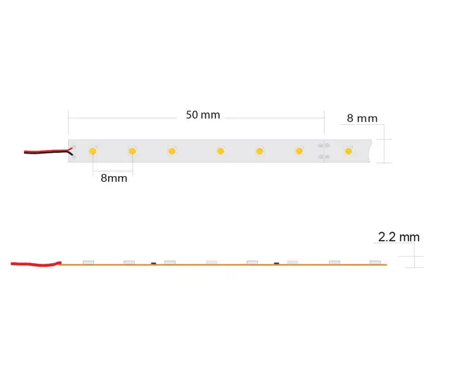 LED Flex 24V 5M 9,6W/m 2700K IP20 IP20 