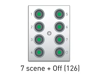 Digidim 126, Trykknapp panel 8 kn. 7 Scener+av, Hvit