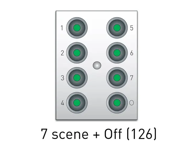 Digidim 126, Trykknapp panel 8 kn. 7 Scener+av, Hvit 