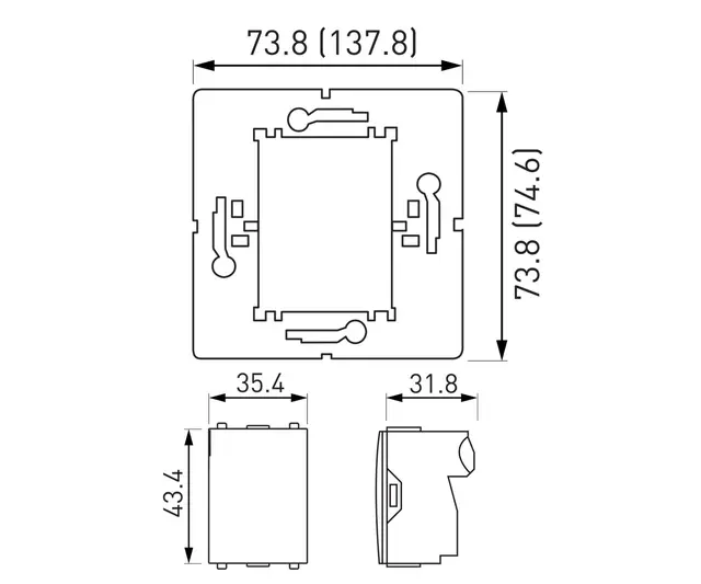 Digidim 126, Trykknapp panel 8 kn. 7 Scener+av, Hvit 