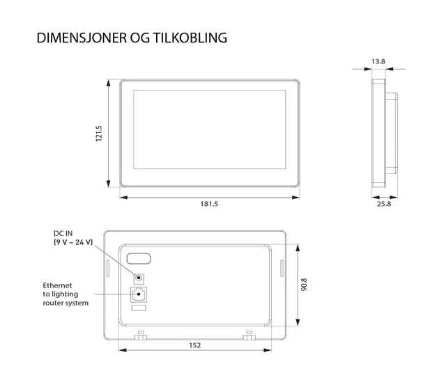 Helvar Touch panel ST7-Sort 